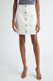 Veronica Beard Melia Tweed Button Front Skirt
