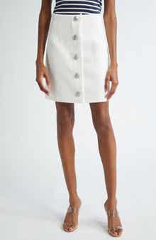 Veronica Beard Melia Tweed Button Front Skirt