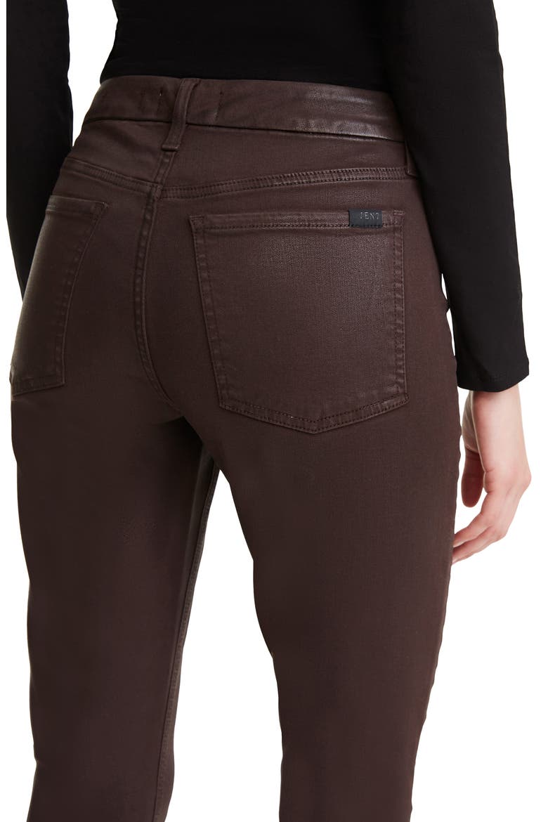 Coated Ankle Skinny Jeans, Alternate, color, CHOCOLATE