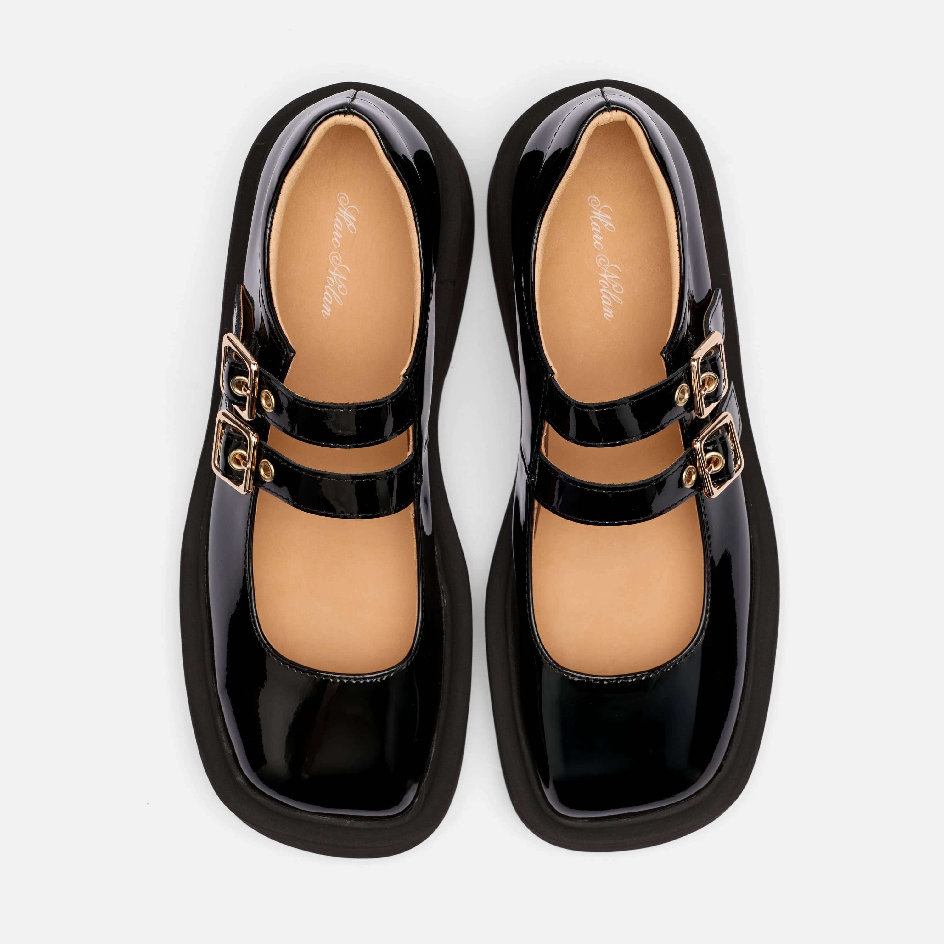 Lena Patent Double Buckle Mary Jane, Alternate, color, Black