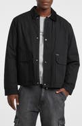 GUESS JEANS Corduroy Collar Cotton Canvas Jacket