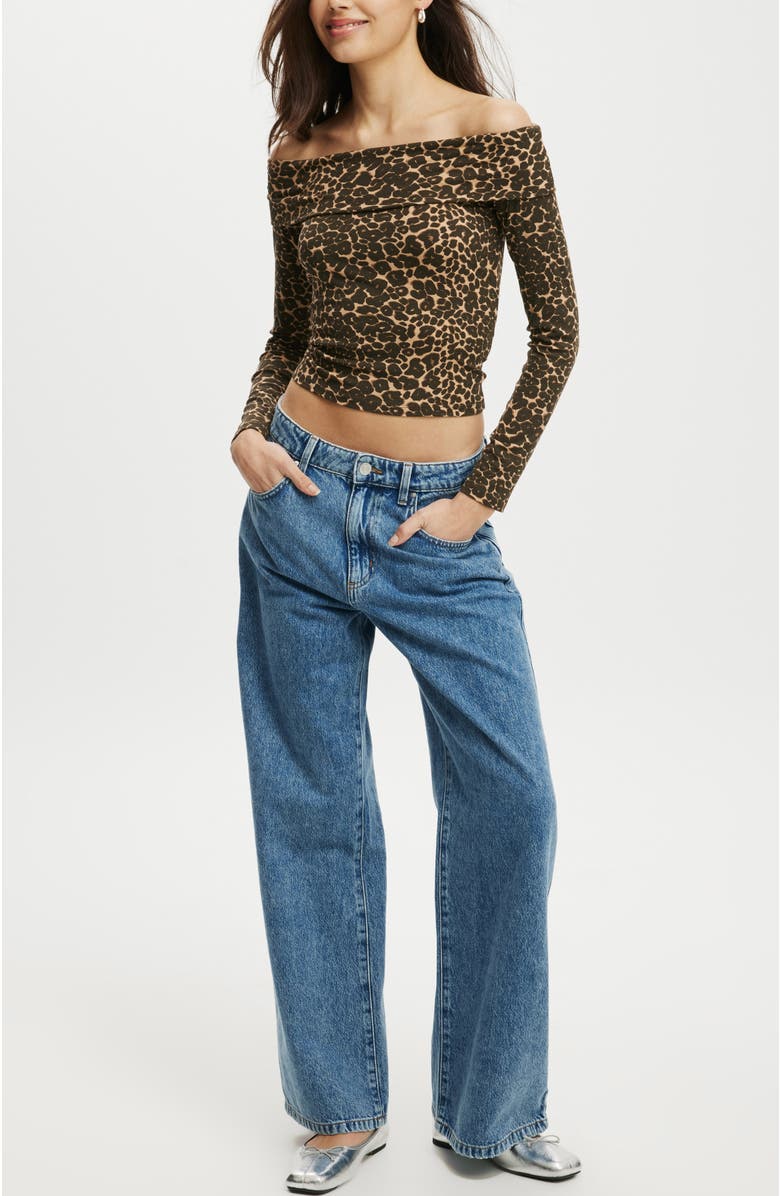 Cotton On Staple Rib Off Shoulder Long Sleeve Top, Alternate, color, 