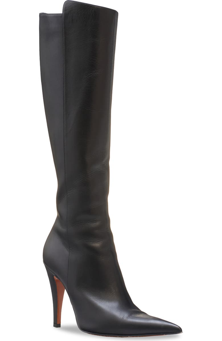 McQueen Birdee Knee High Boot, Main, color, Black