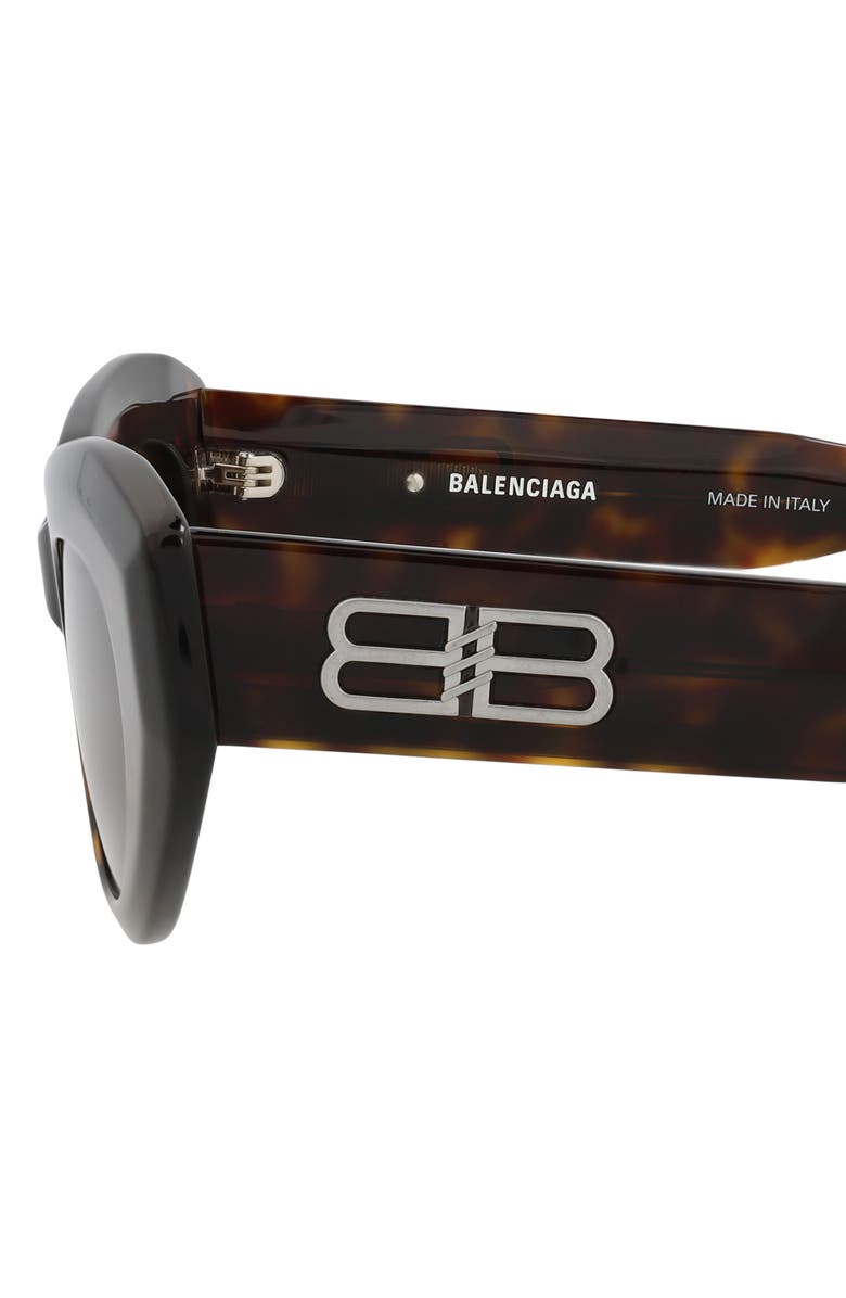 Balenciaga 52mm Cat Eye Sunglasses, Alternate, color, Havana Havana Brown