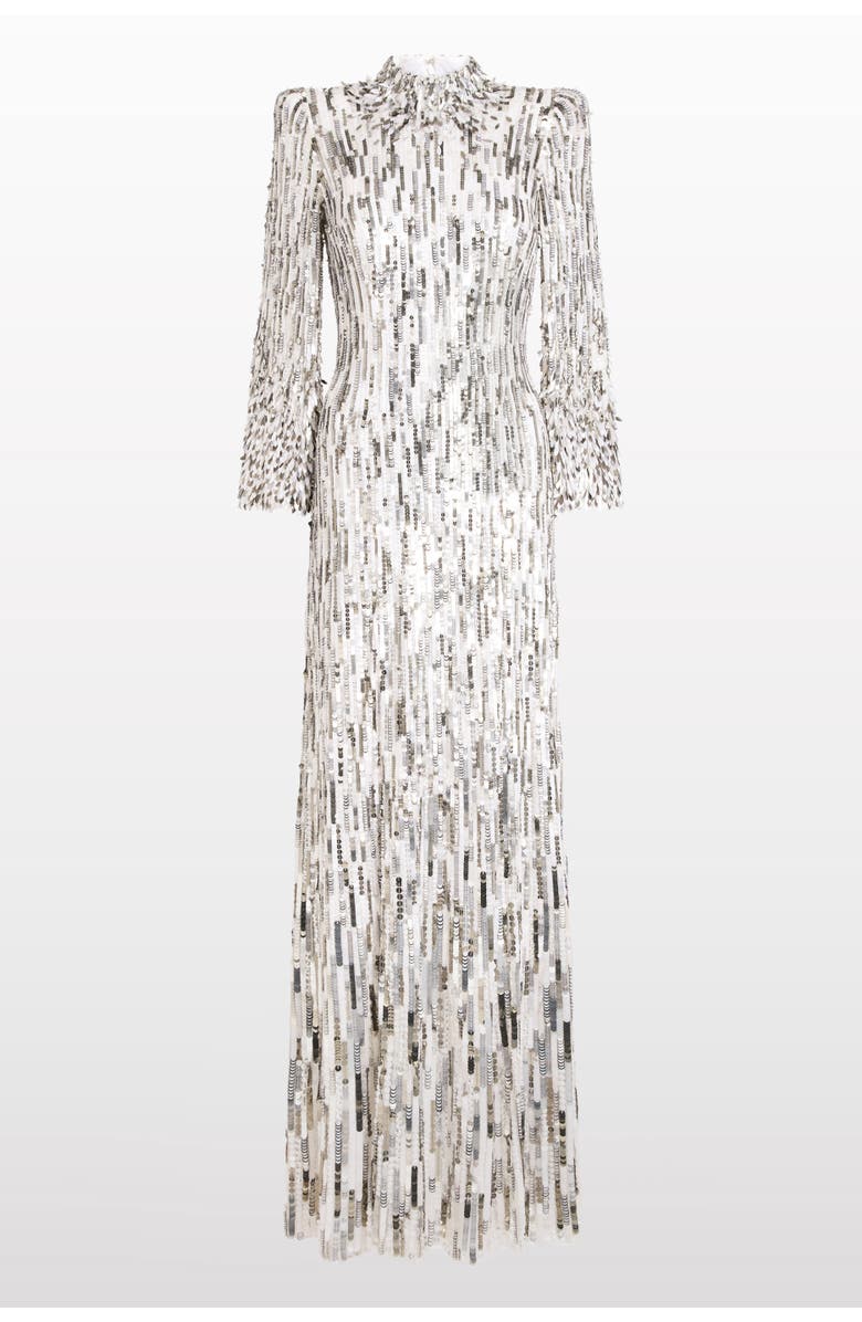 Jenny Packham Memphis Sequin-Embellished Maxi Dress, Main, color, White