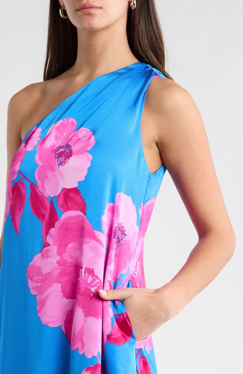 SUGARLIPS Glena Floral One-Shoulder Maxi Dress, Alternate, color, Blue-Pink-Combo