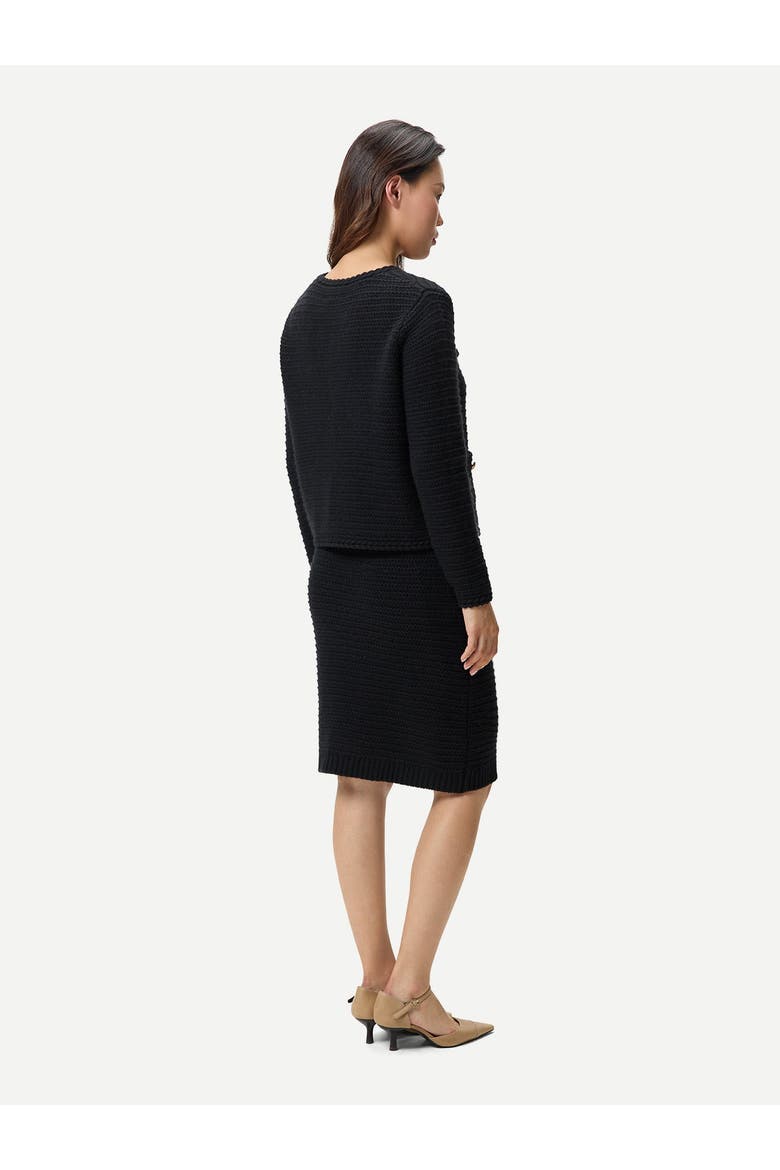 Textured Knit Cashmere Jacket-Style Cardigan, Alternate, color, black