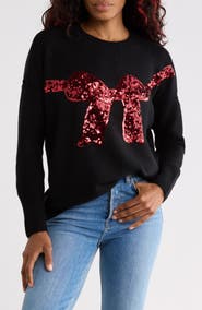 CeCe Sequin Bow Sweater