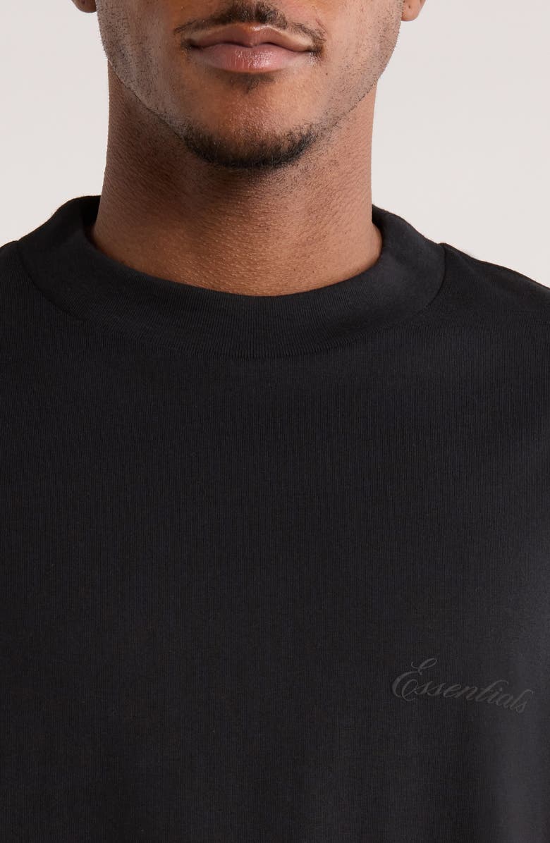 Fear of God Essentials Classic Fit Long Sleeve Cotton T-Shirt, Alternate, color, Vintage Black