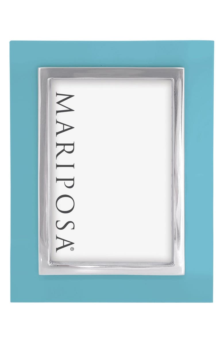 Mariposa Bordered 5 x 7-Inch Picture Frame, Alternate, color, Teal