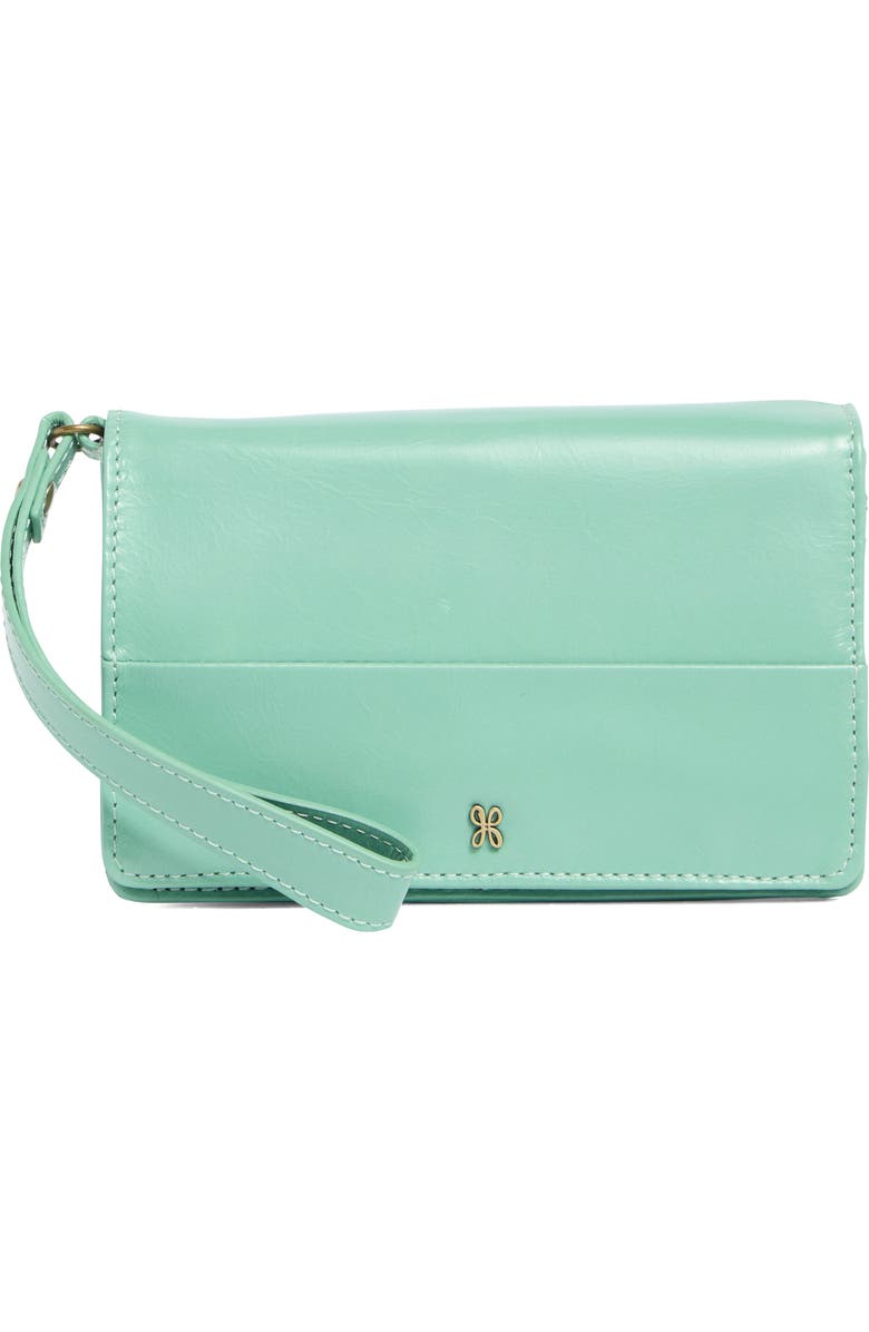 HOBO Jill Leather Wristlet, Main, color, Seaglass