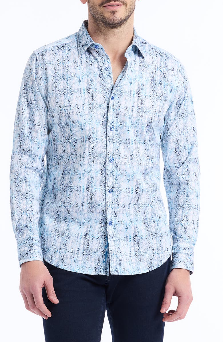 Robert Graham Alahmar Classic Fit Stretch Button-Up Shirt, Main, color, Light Blue