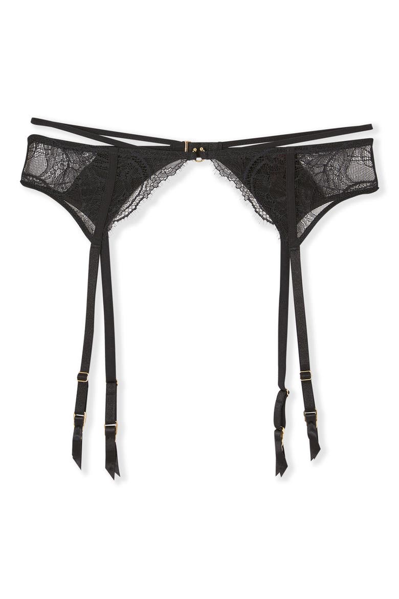 Vertige Porte Jartelles Garter Belt, Alternate, color, BLACK