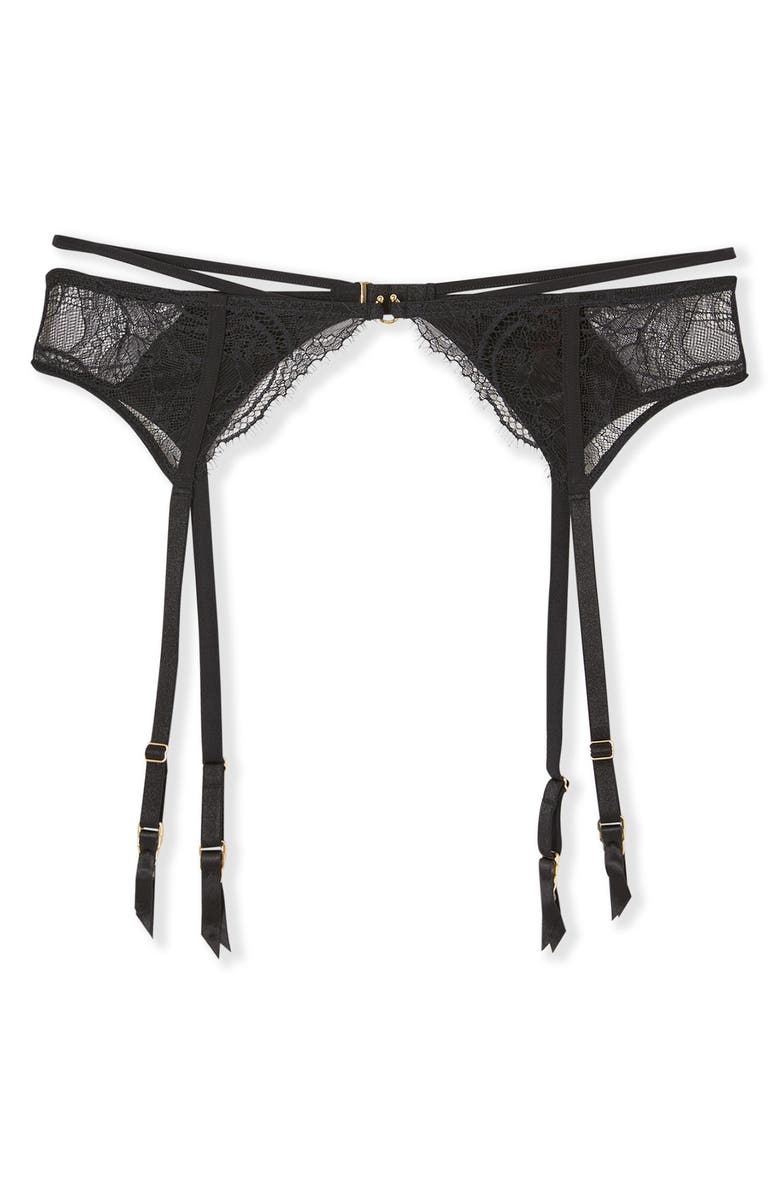 Etam Vertige Porte Jartelles Garter Belt, Alternate, color, Black
