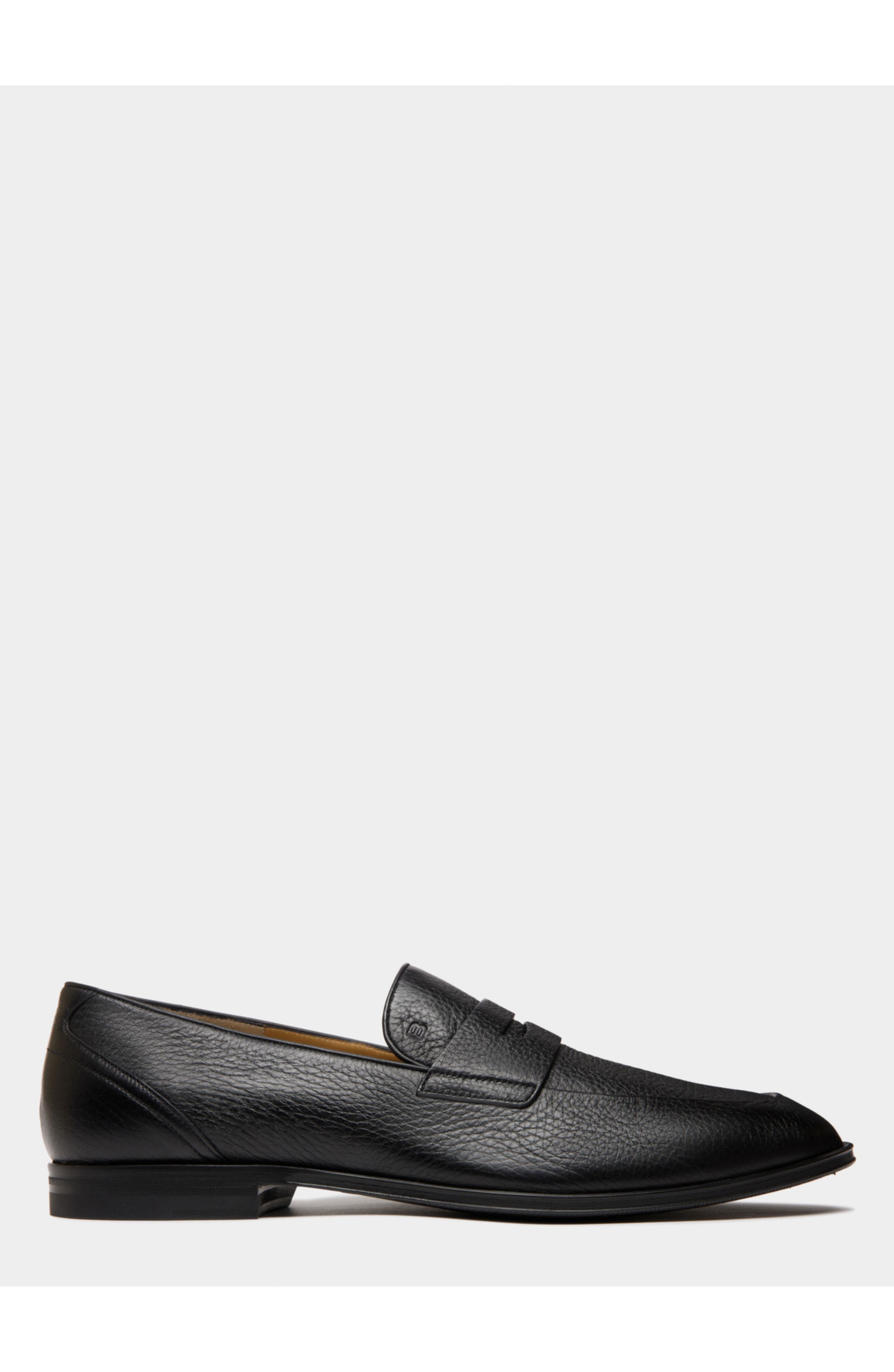 Bally Westminster Loafer In Deer Leather, Main, color, Black