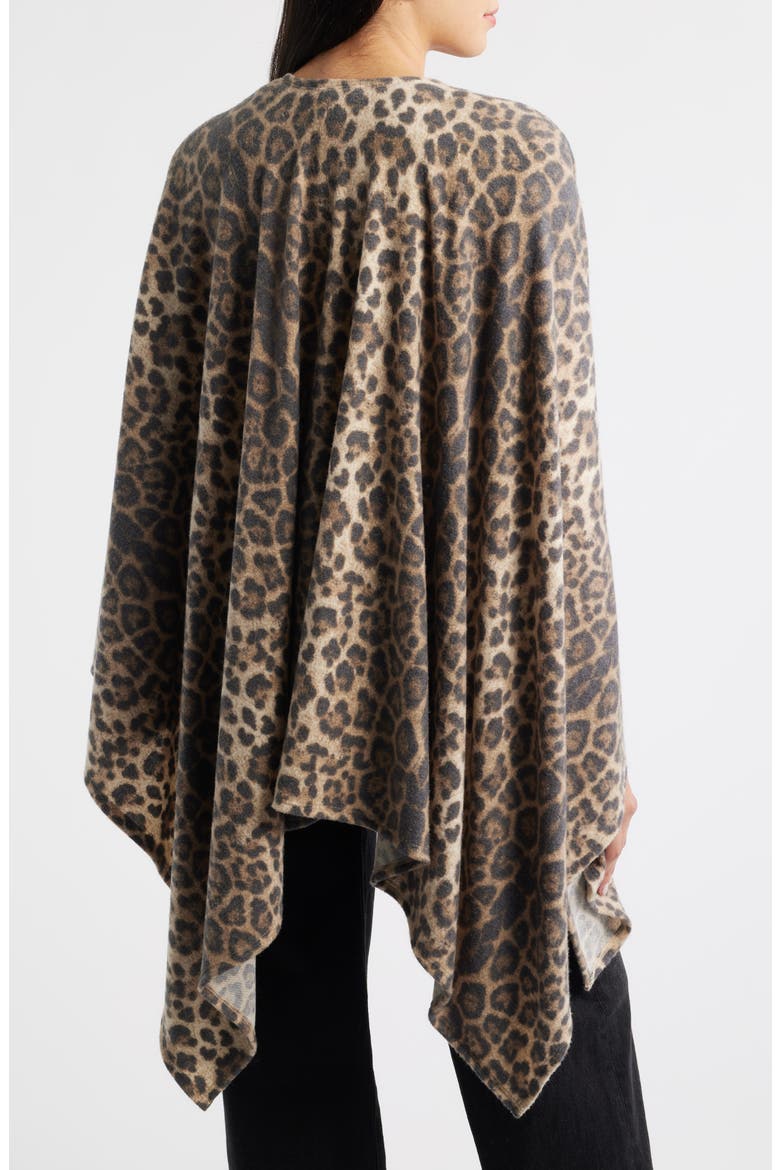Leopard Print Shawl, Alternate, color, BROWN