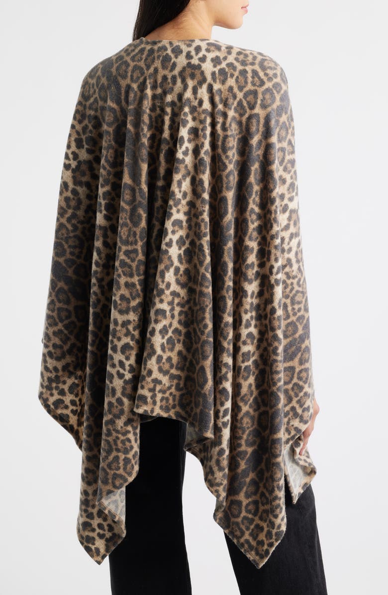 Loveappella Leopard Print Shawl, Alternate, color, Brown