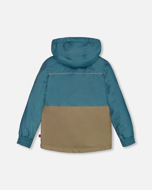 Deux Par Deux Little Boy's Colorblock Mid-season Jacket Neutral Blue And Taupe In Neutral Blue And Taupe
