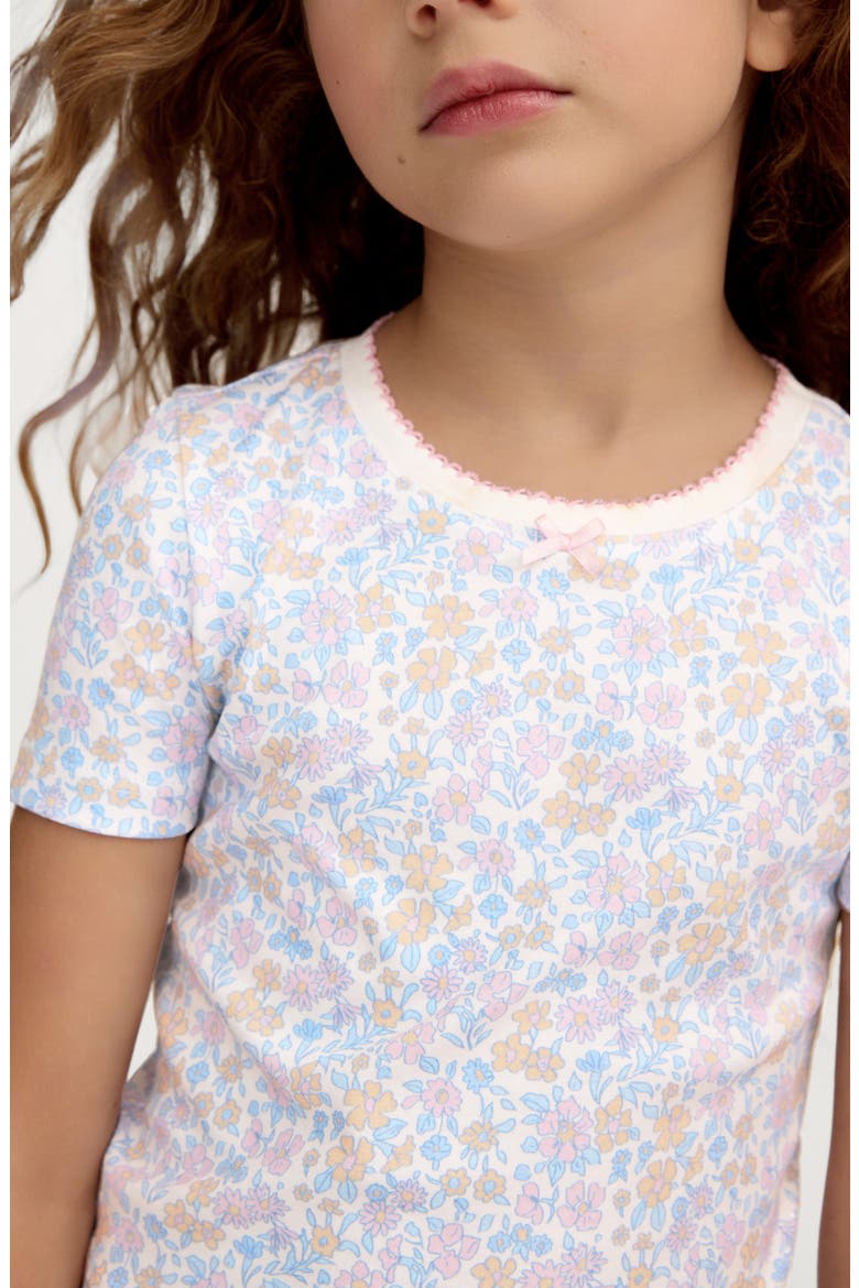 Kids' Fitted Pima Cotton Two-Piece Short Pajamas, Alternate, color, WHITE