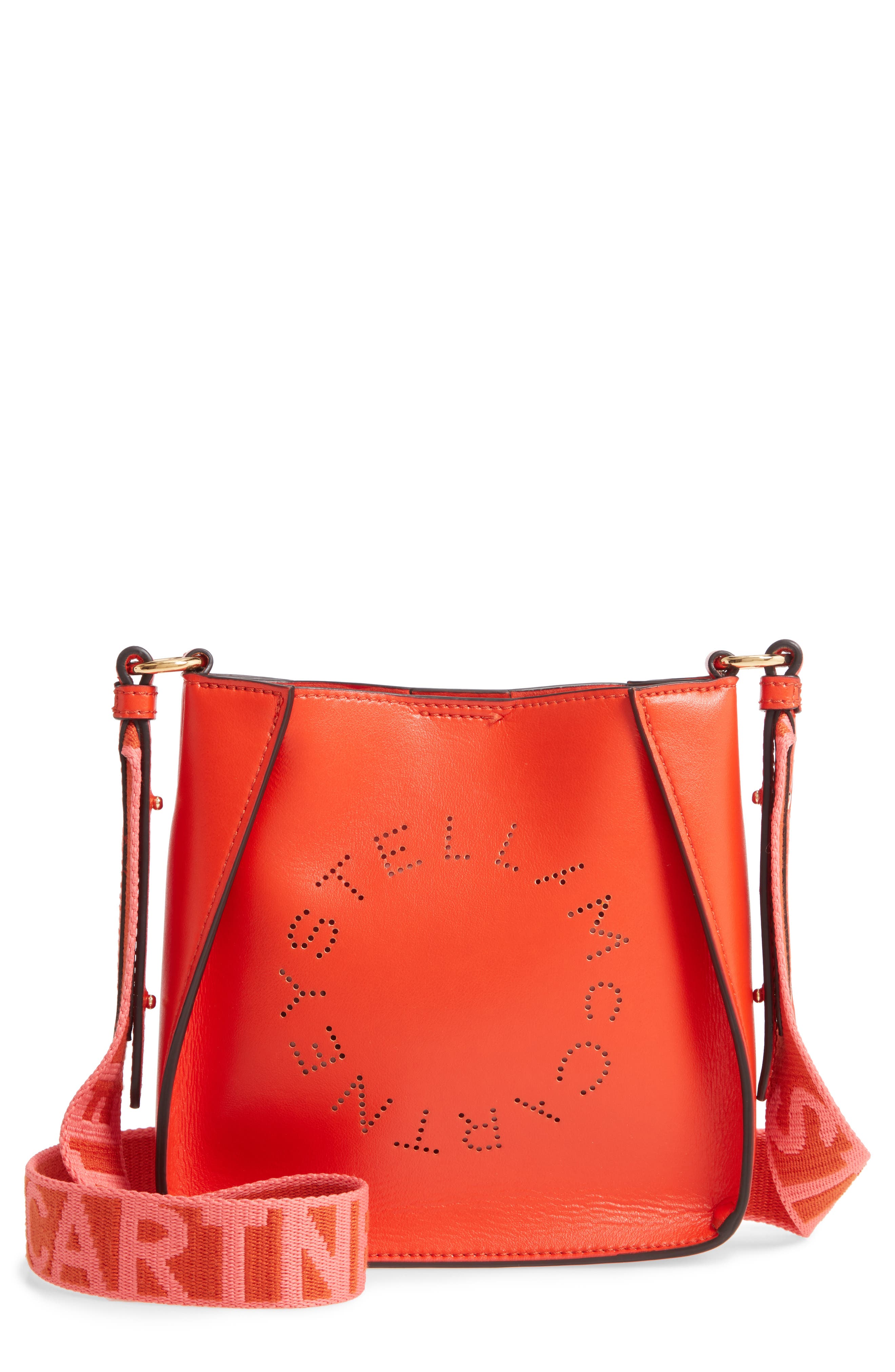 Logo Alter Nappa Faux Leather Crossbody Bag, Main, color, FLAME