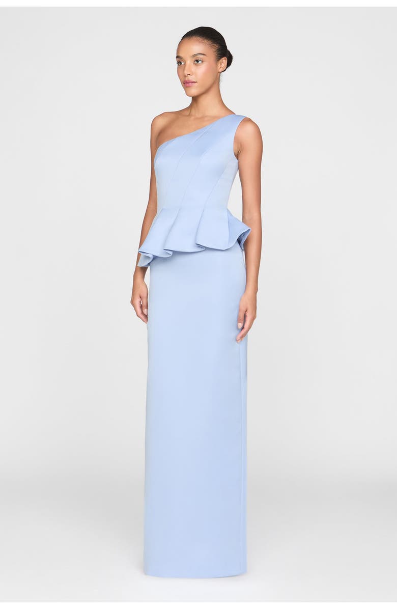 Theia Zenobia Duchess Satin Gown, Alternate, color, Serenity Blue