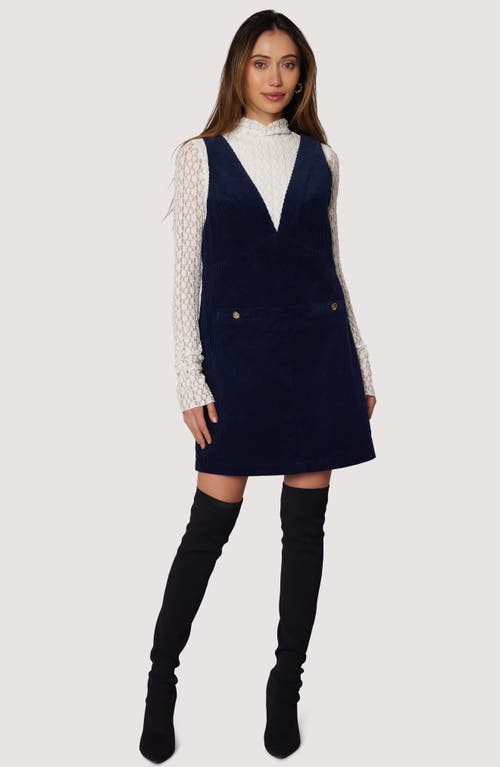 Lost + Wander Twilight Allure Long Sleeve Mixed Media Minidress In Black