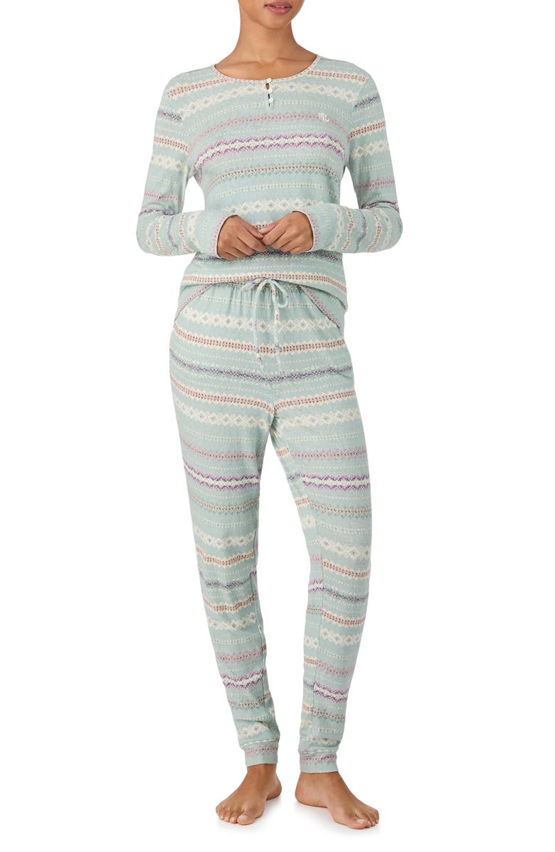 Lauren Ralph Lauren Henley Cotton Blend Pajamas, Alternate, color, 