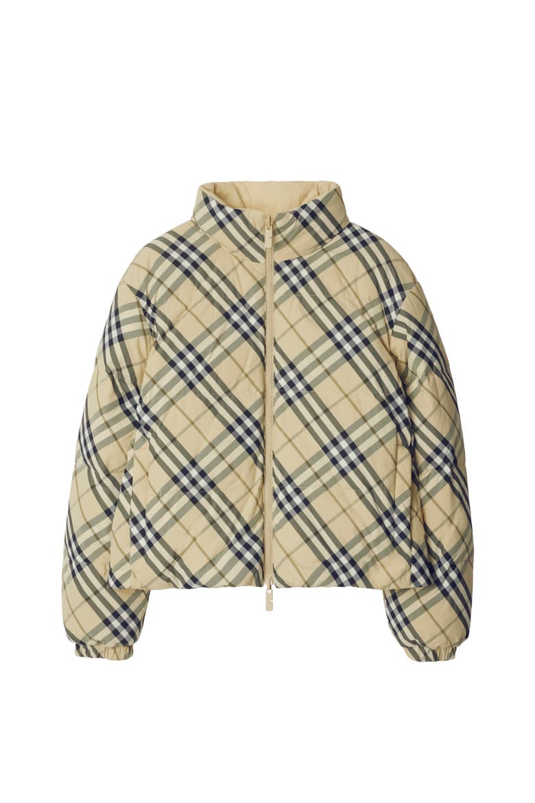 Reversible Check Puffer Jacket, Alternate, color, Grain