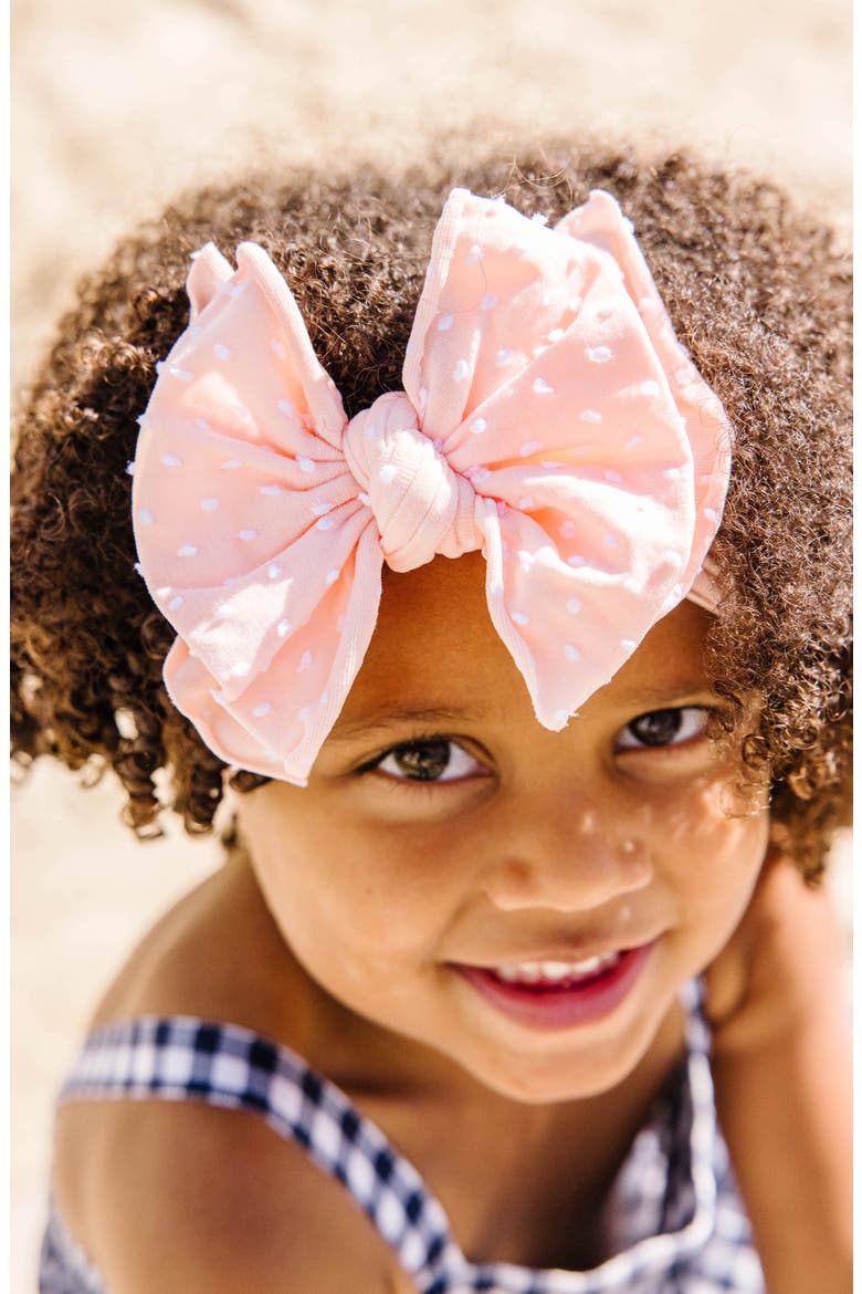 Shab-Bow-Lous Headband, Alternate, color, TROPICAL PEACH DOT