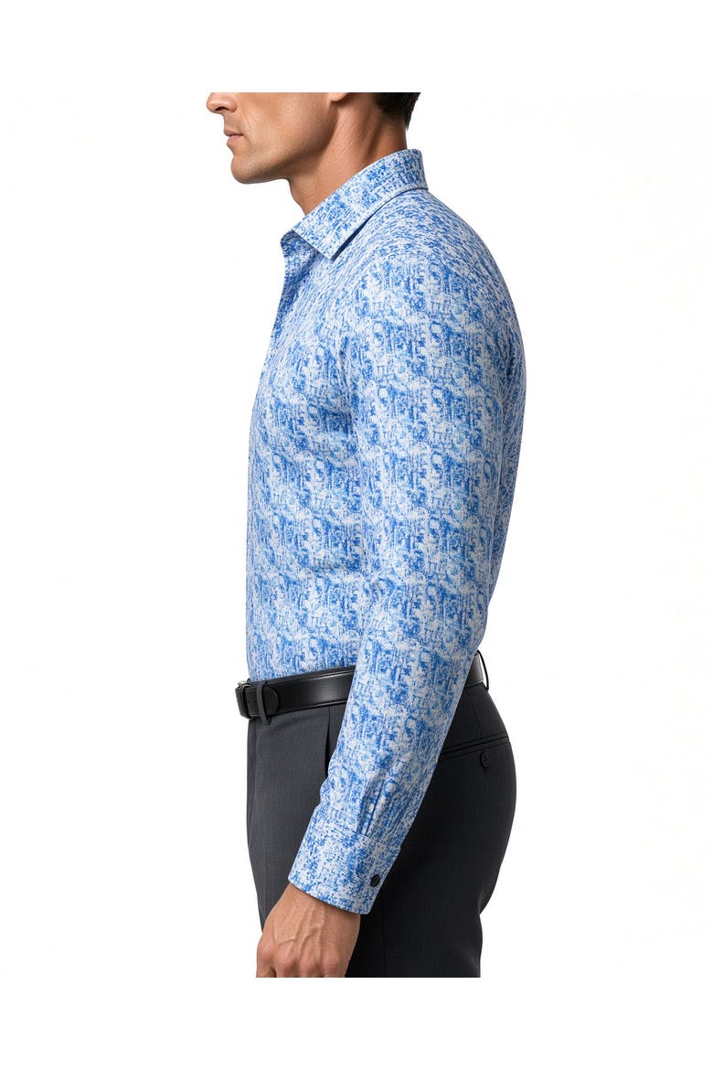 Dublin Print Button-Up Long Sleeve Shirt, Alternate, color, Blue