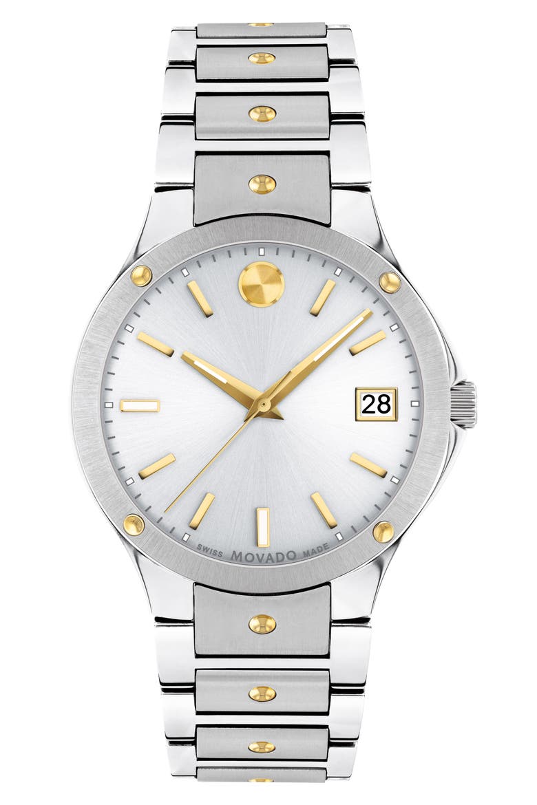 S.E. Dot Accent Bracelet Watch, 32mm, Main, color, SILVR DIAL