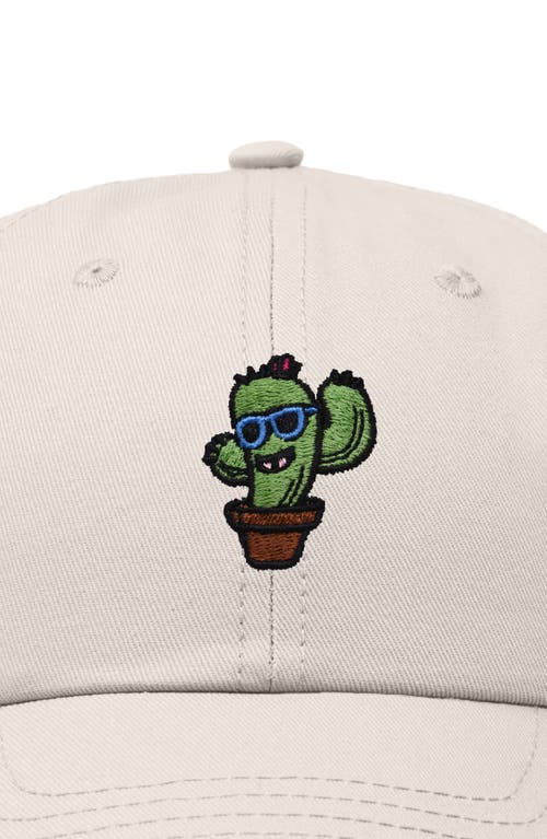 Dalix Cactus Embroidered Casual Cap In Beige
