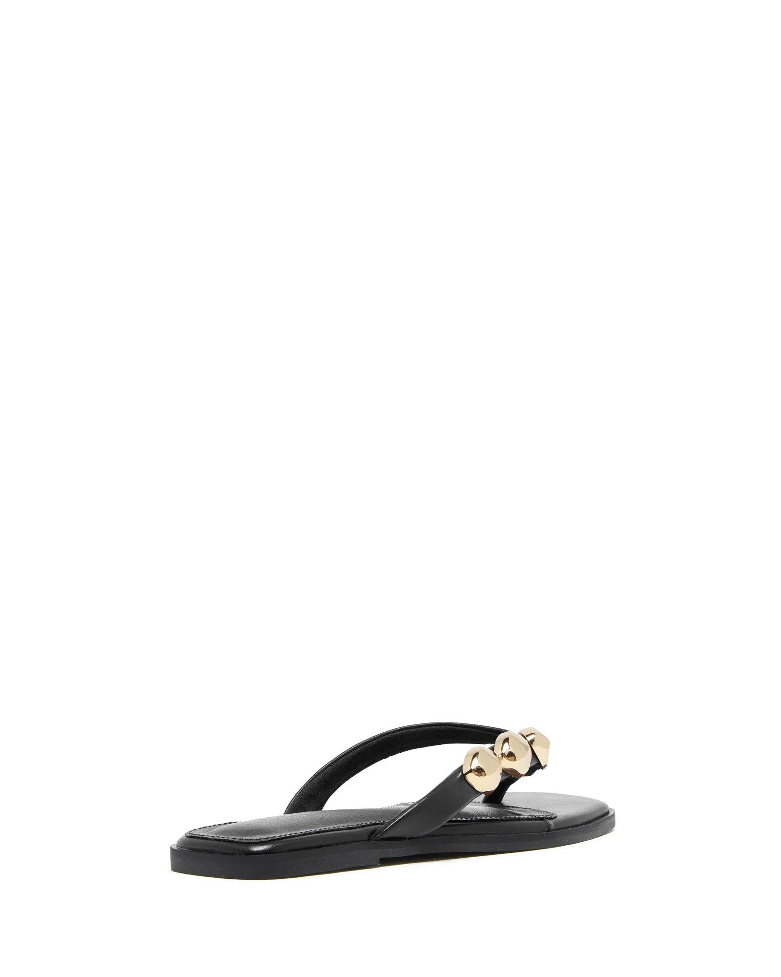 Therapy Australia Guise Square Toe Thong Sandal, Alternate, color, Black Smooth Pu