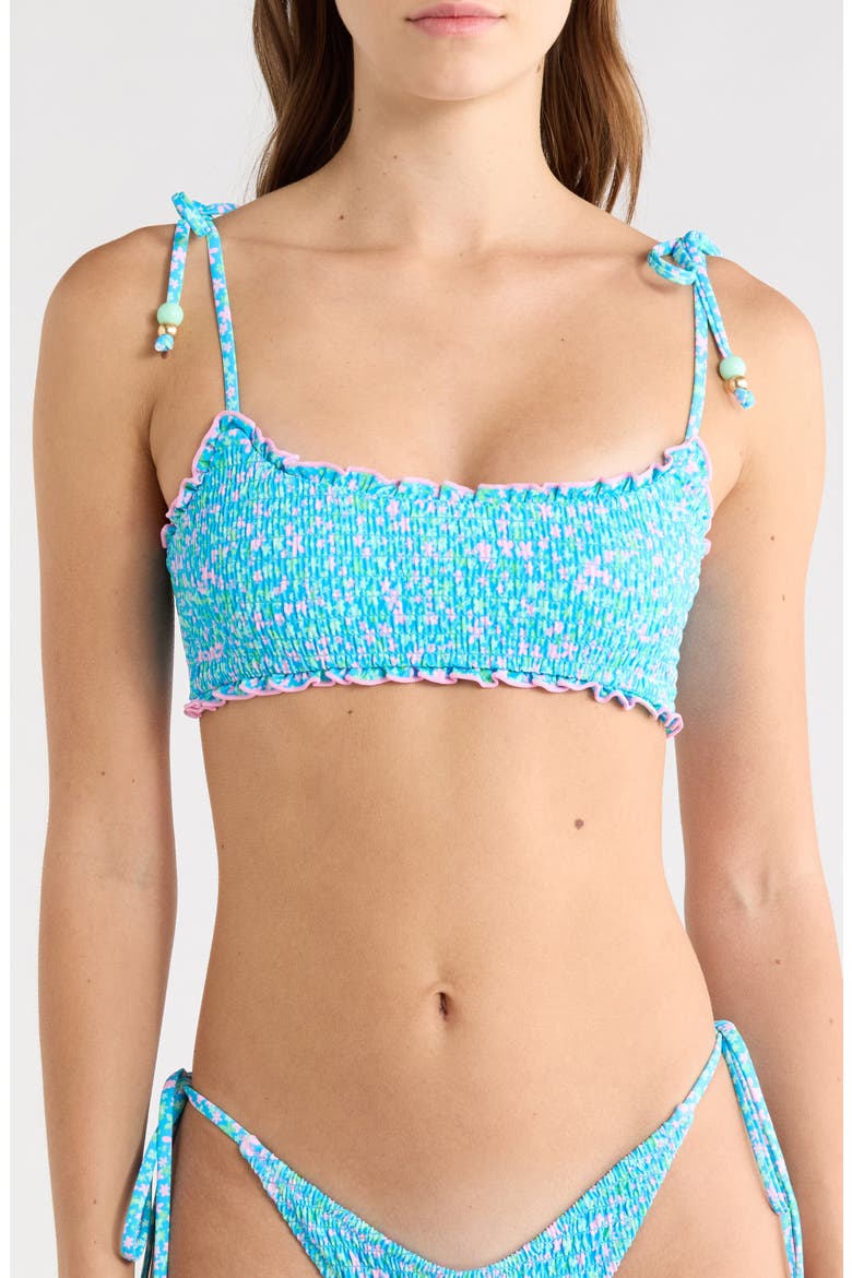 Smocked Crop Bikini Top, Main, color, OCEAN KISSES