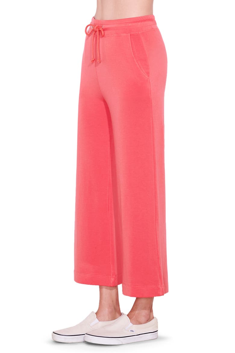 Wide Leg Crop Sweatpants, Alternate, color, HIBISCUS