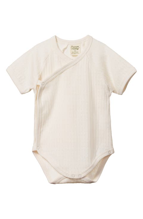Pointelle Faux Wrap Bodysuit (Baby)