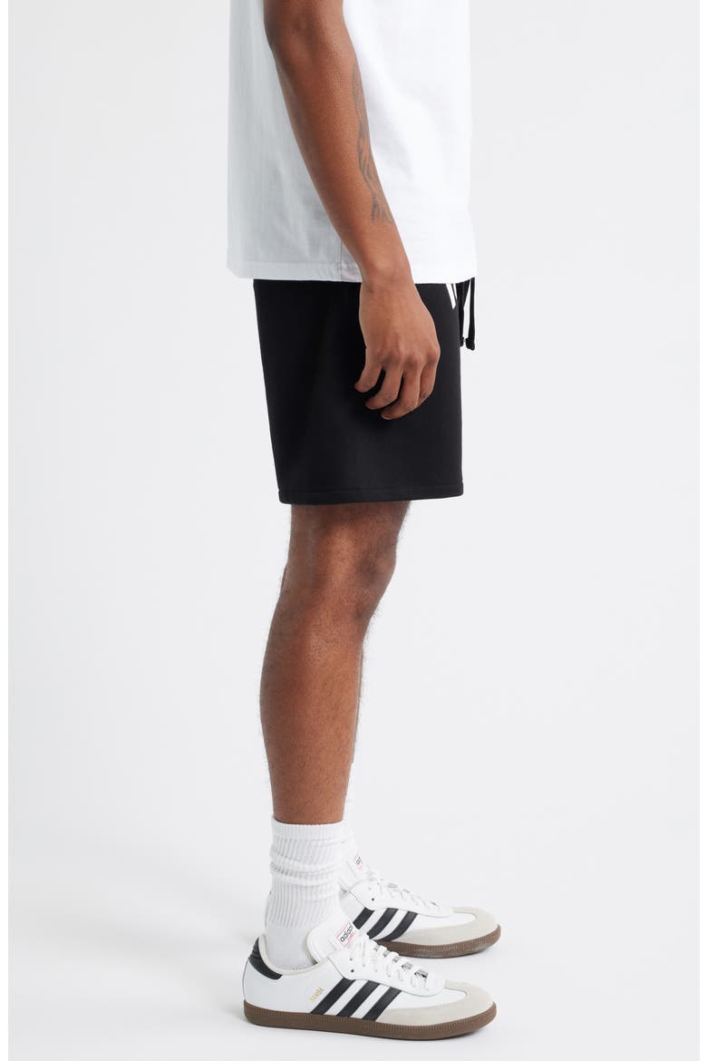 Matt Cotton French Terry Sweat Shorts, Alternate, color, BLACK