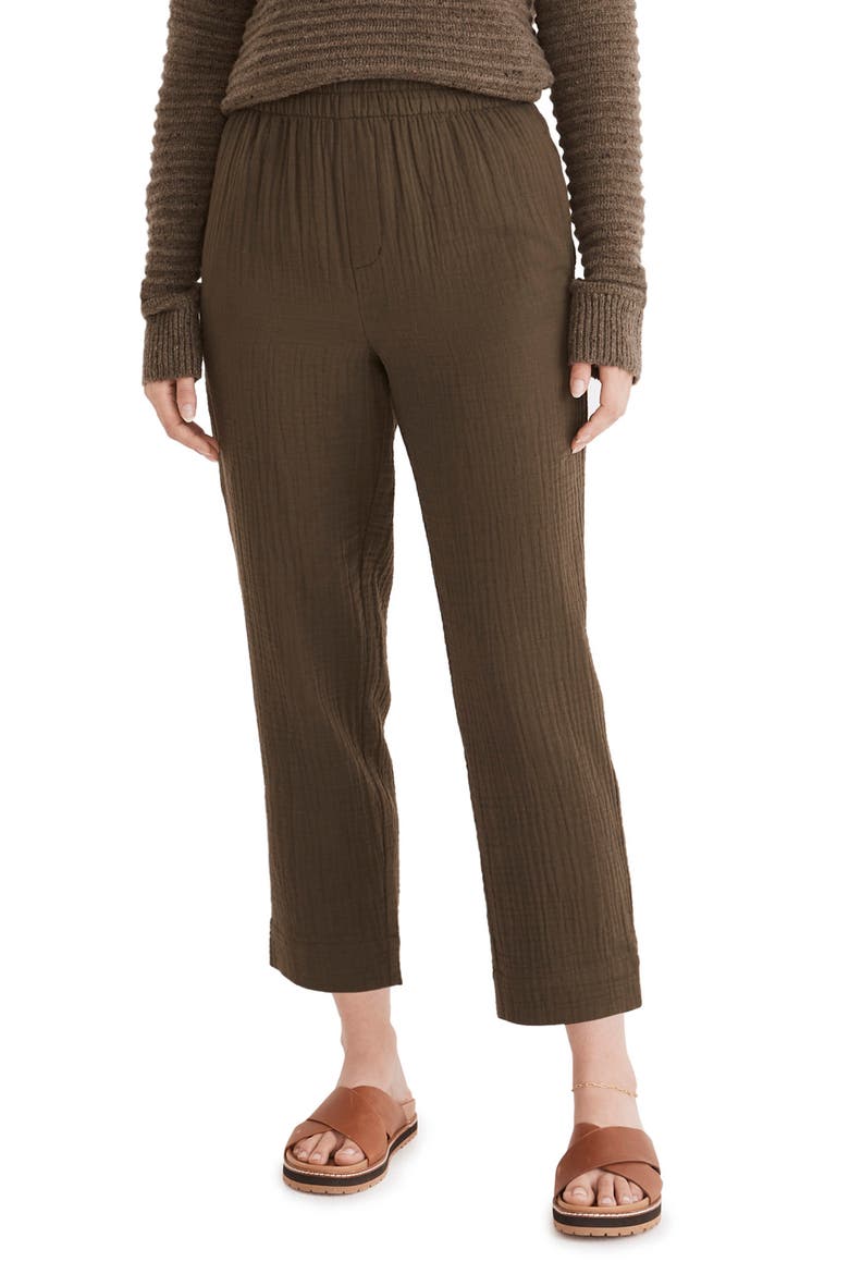 Huston Lightspun Pull-On Tapered Crop Pants, Main, color, DRIED OLIVE
