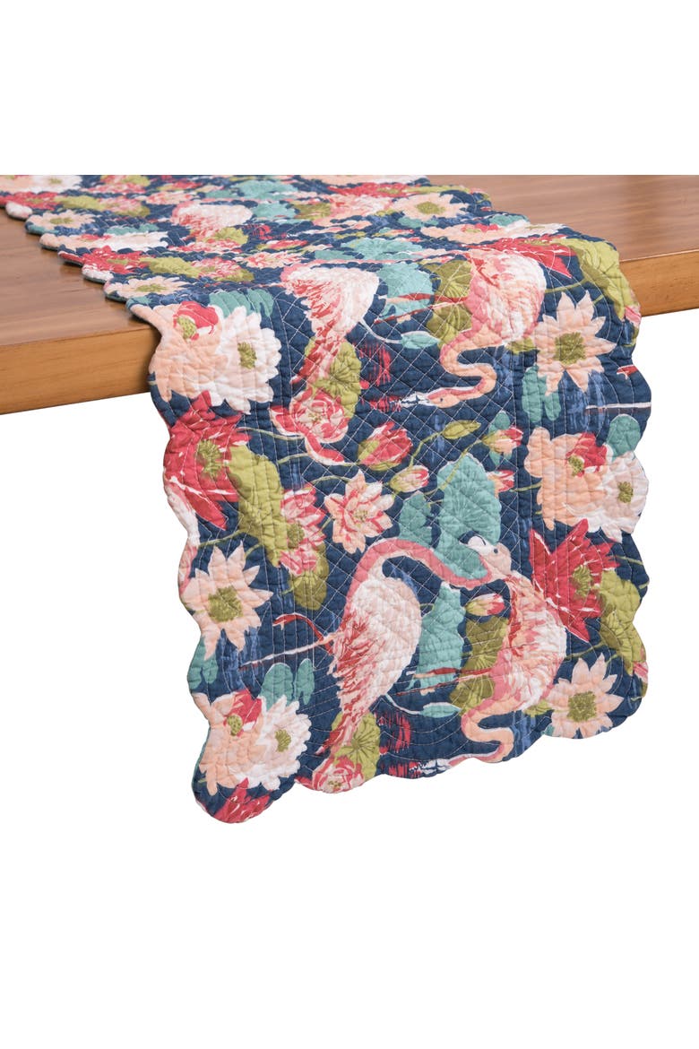 Flamingo Lagoon Dining Table Runner, Alternate, color, Blue