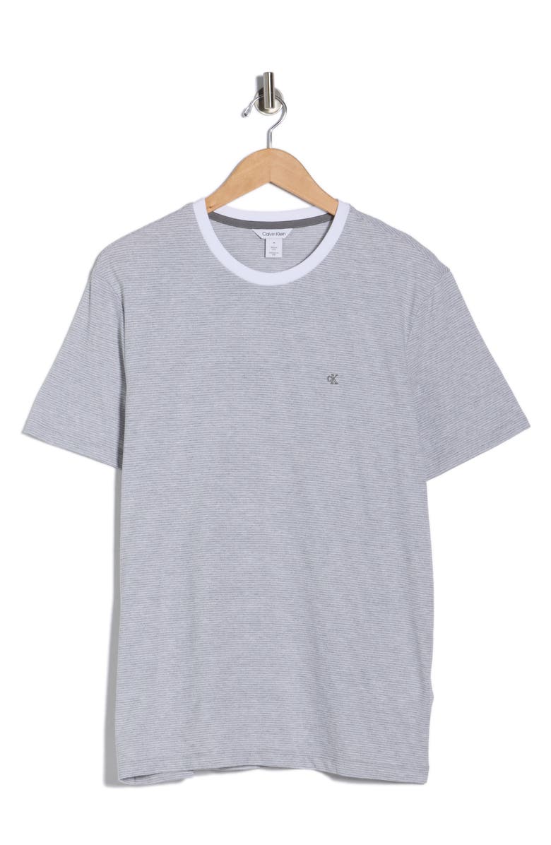 Calvin Klein Classic Fit Heathered Feeder Stripe T-Shirt, Main, color, Bc06 Grey Heather
