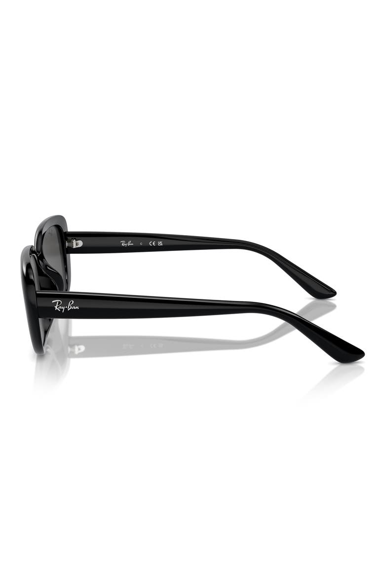 56mm Pillow Rectangular Sunglasses, Alternate, color, DARK GREY/ BLACK