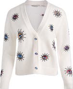Alice + Olivia Bradley Embellished Stretch Wool Cardigan