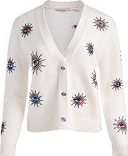 Alice + Olivia Bradley Embellished Stretch Wool Cardigan