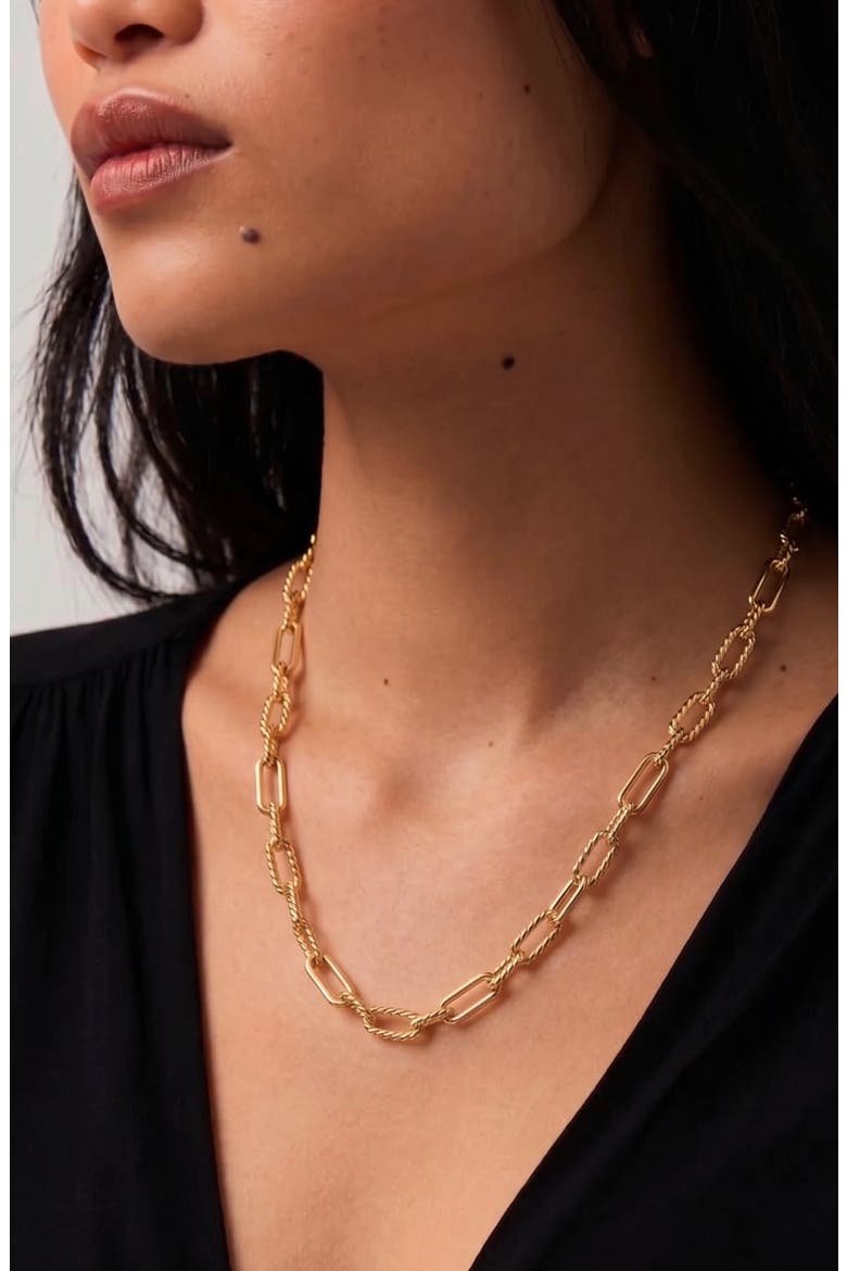 Molten Link Chain Necklace In Gold, Alternate, color, Gold