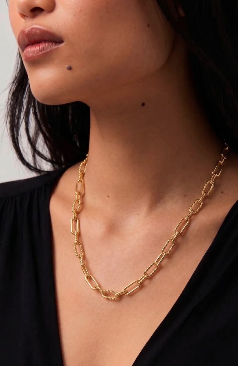 YOJ Molten Link Chain Necklace In Gold, Alternate, color, Gold