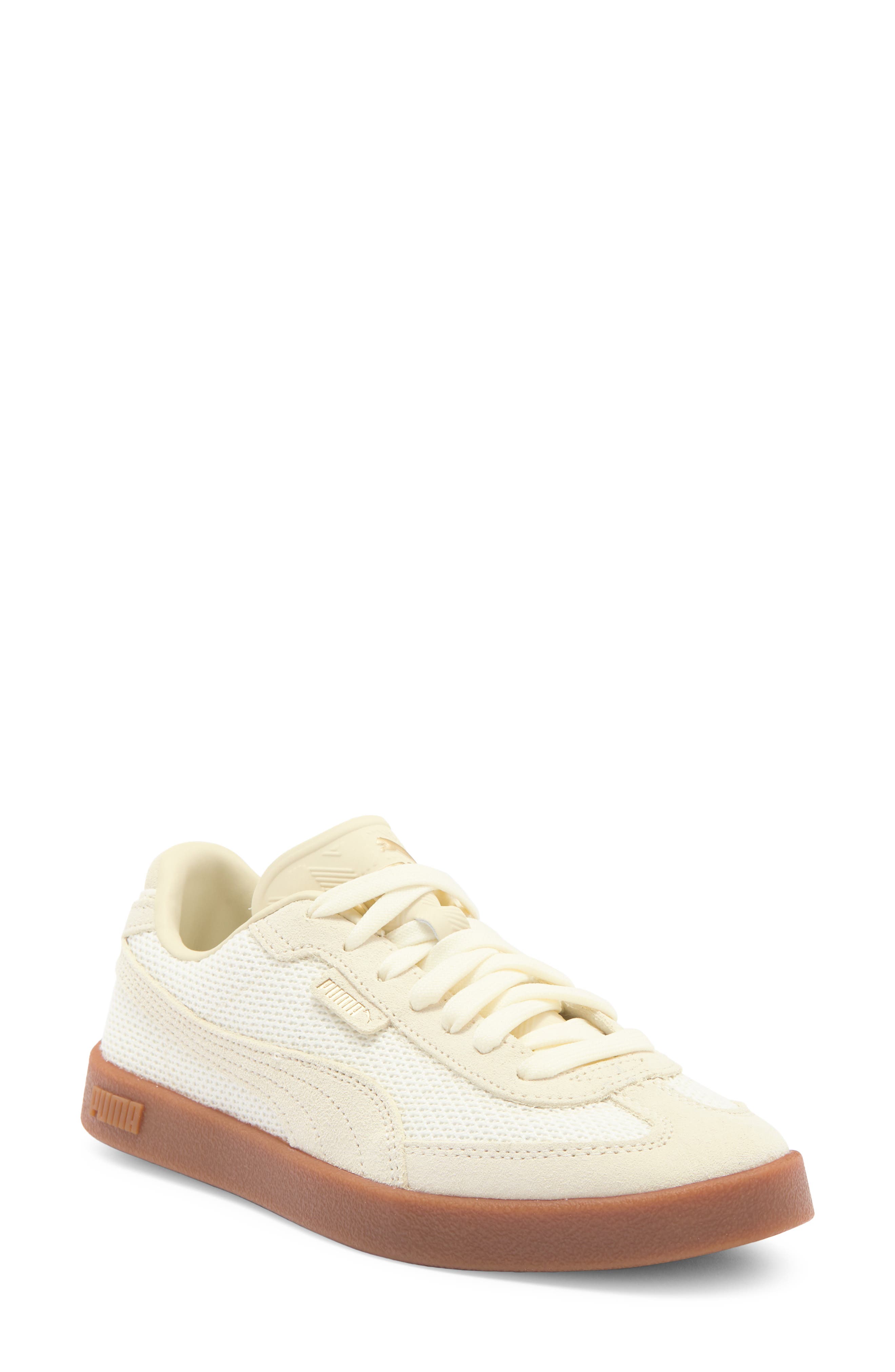 PUMA Club II Era Sneaker, Main, color, Alpine Snow-Alpine Snow-Gold