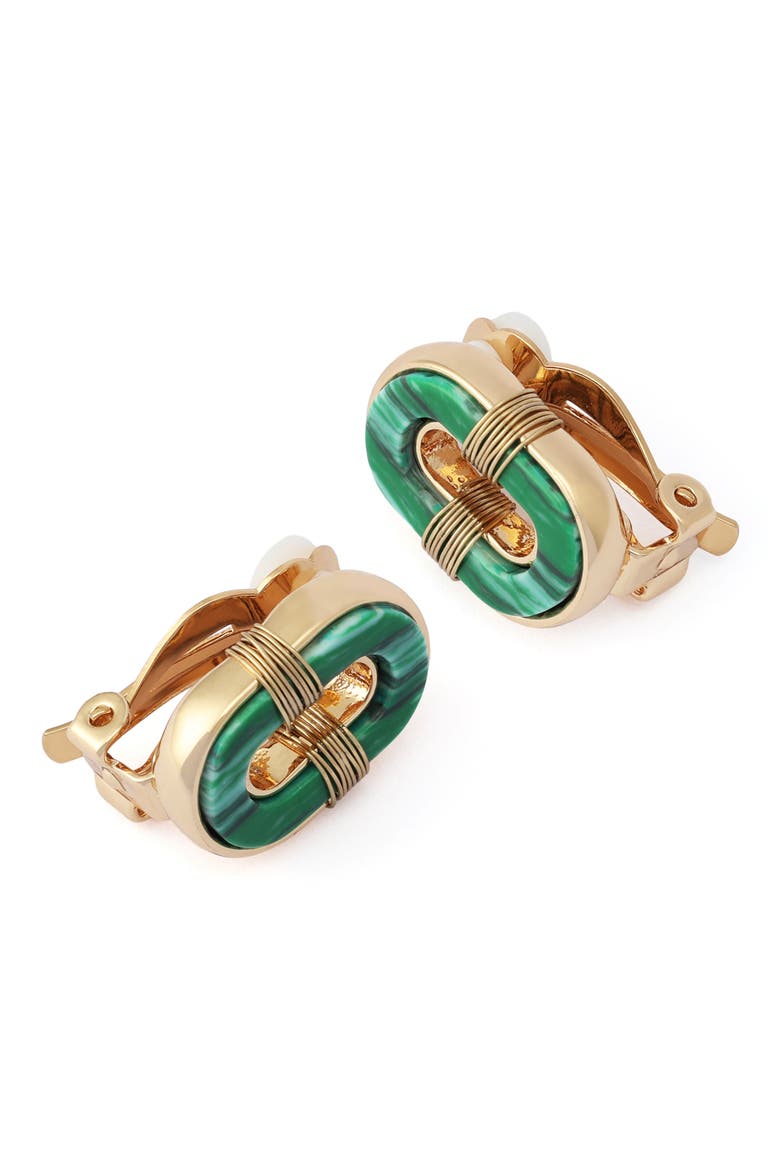Wire Clip-On Earrings, Alternate, color, GOLD