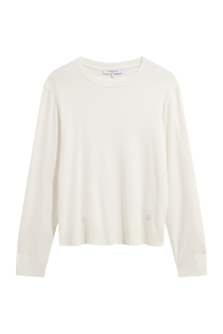 Bara Long Sleeve Crew Neck T-Shirt, Alternate, color, Ecru