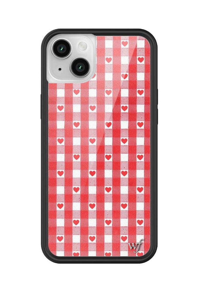 Gingham Hearts | Red iPhone Case, Alternate, color, Red