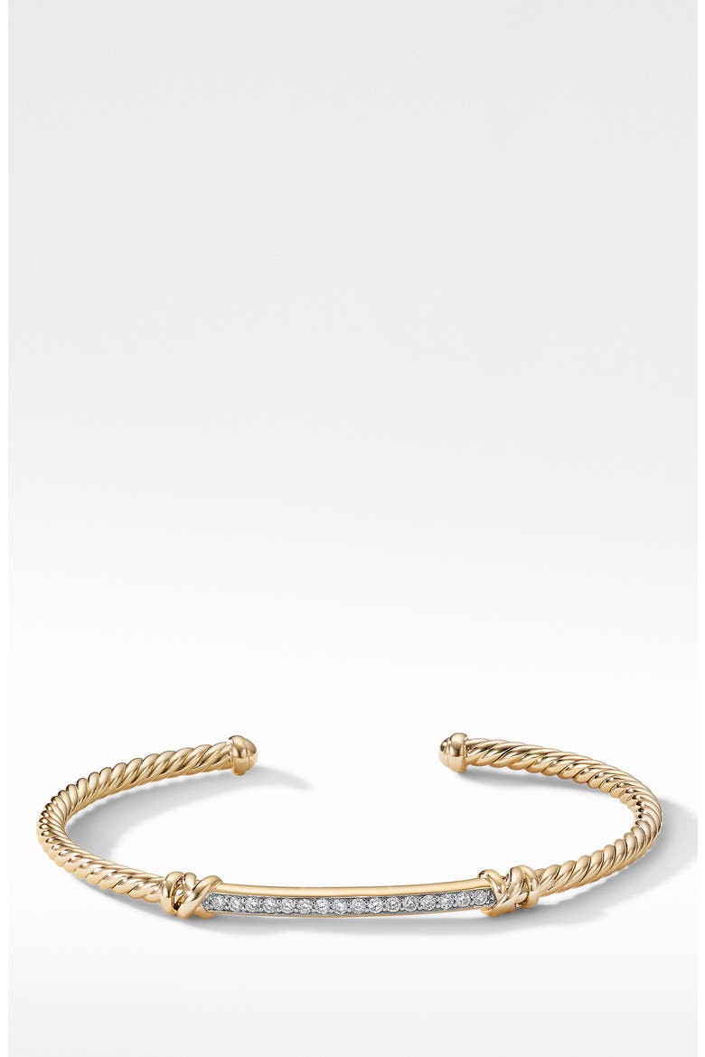 Petite Helena Cablespira® Station Bracelet with 18K Yellow Gold with Diamonds, 3mm, Alternate, color, DIAMOND/ YELLOW GOLD